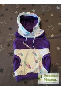 Freya Pullunder handmade Grösse 104 Federn weiss/violett