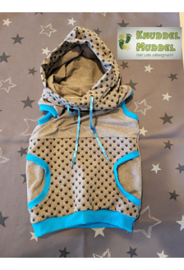 Freya Pullunder handmade Grösse 128 Chrönli taupe/blau