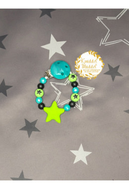 Nuggikette Silikon Stern grün/türkis