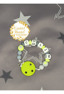 Nuggikette Silikon grau/grün