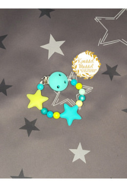 Nuggikette Silikon Stern mint/gelb