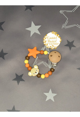 Nuggikette Silikon Koala braun/orange