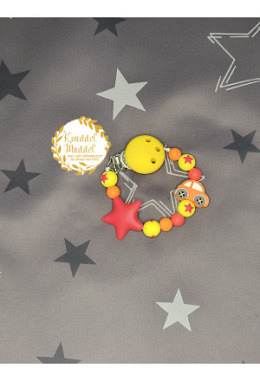 Nuggikette Silikon Auto orange/gelb