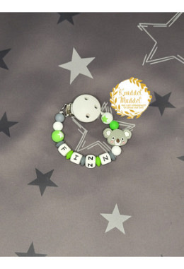 Nuggikette Silikon Koala grau/grün