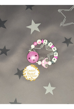 Nuggikette Silikon Auto rosa