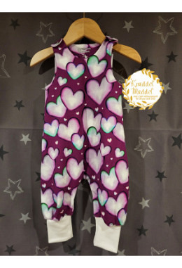 Strampler Lybstes handmade Herzen bordeaux Grösse 74