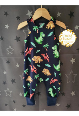 Strampler Lybstes handmade Dino navy Grösse 80