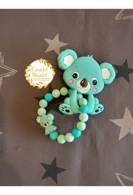 Beissring aus Silikon Koala mint