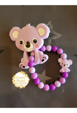 Beissring aus Silikon Koala lila