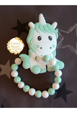 Beissring aus Silikon Einhorn mint