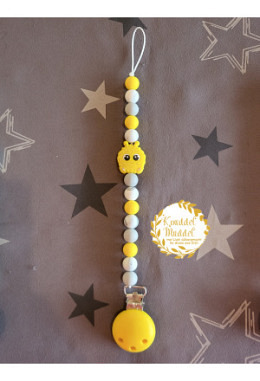 Nuggikette aus Silikon Monsterli gelb