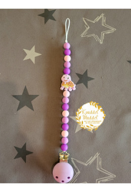 Nuggikette aus Silikon Schildchrötli lila