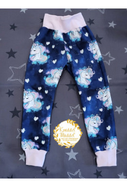 Pumphose Näähglück handmade Grösse 104 Einhorn blau