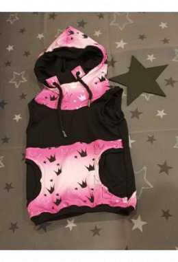 Freya Pullunder handmade Grösse 122 Chrönli verrötscht pink/schwarz