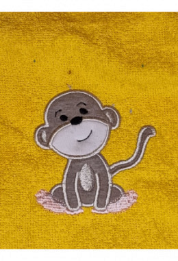 Schlupflätzli handmade gelb mit Affe