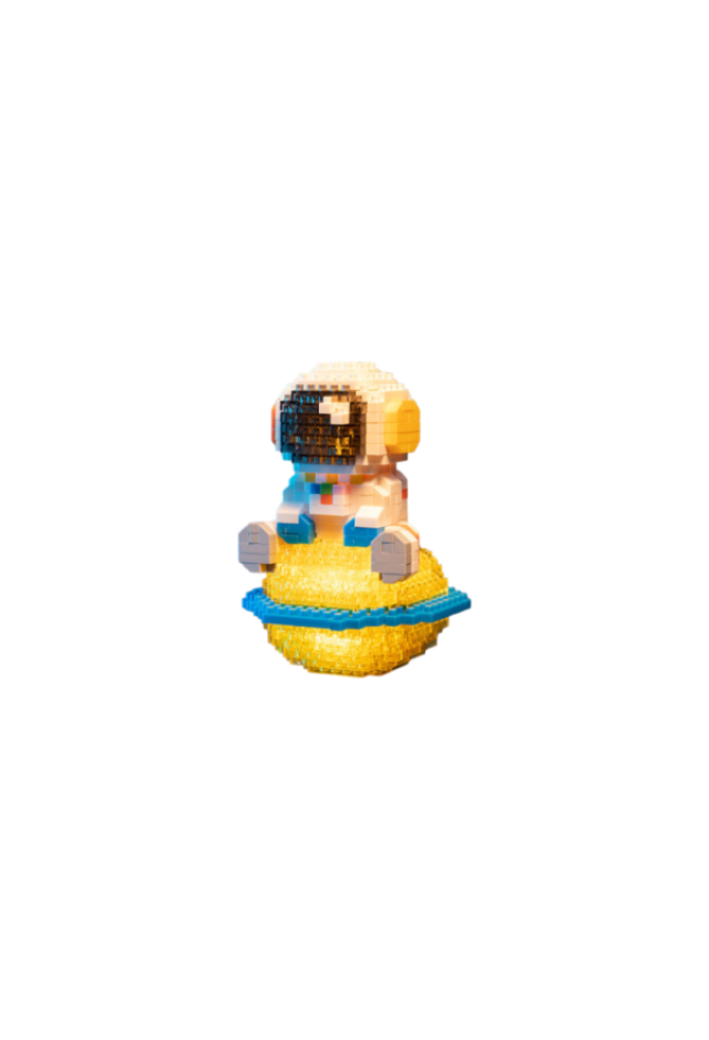 Blocks Planet mit Astronaut und Licht