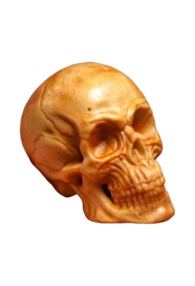Echtholzfigur Skull handgeschnitzt