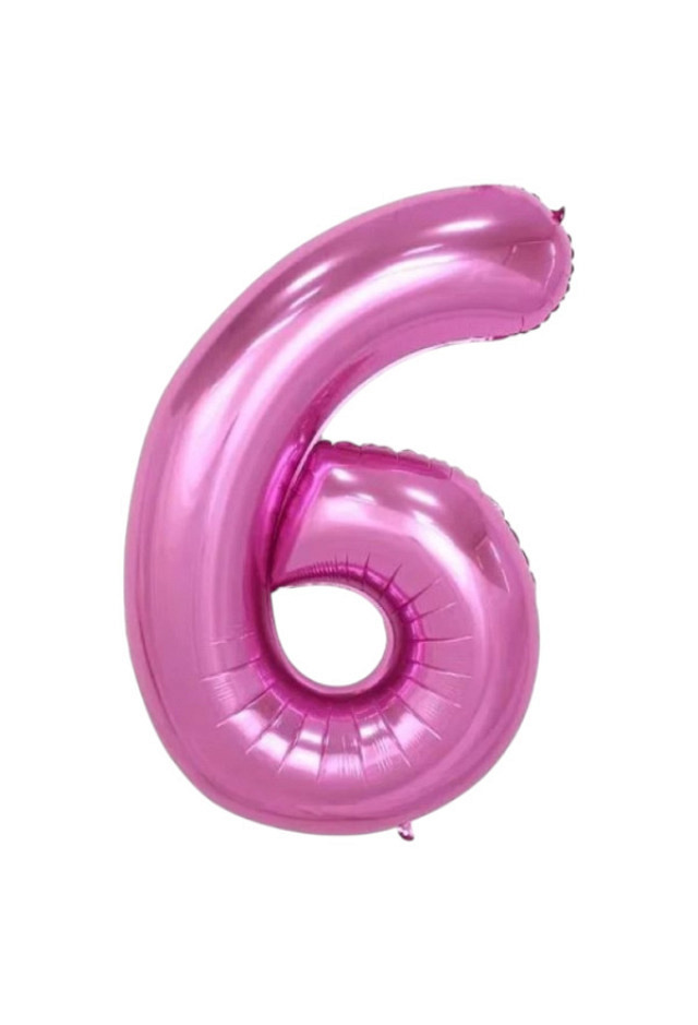 Folienballon Zahl 6 Pink 40 Zoll 