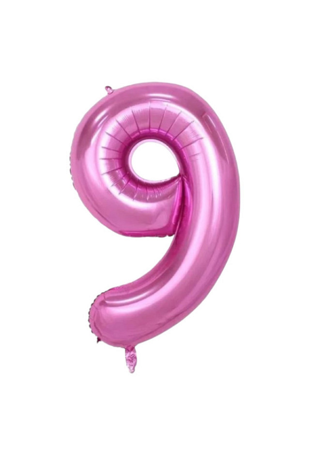 Folienballon Zahl 9 Pink 40 Zoll 