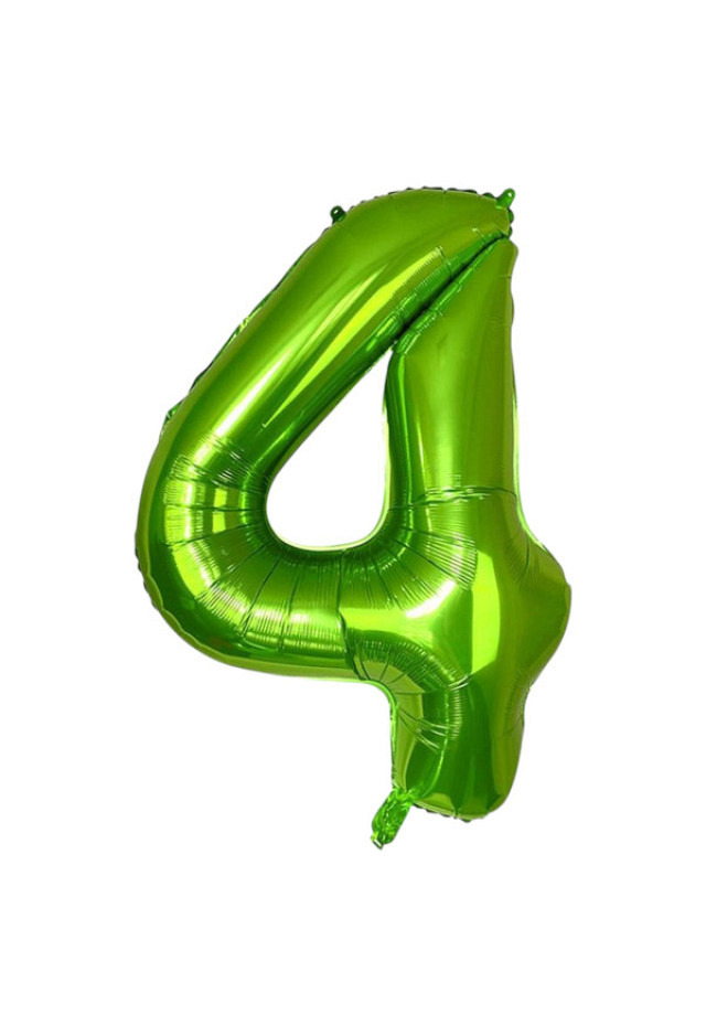 Folienballon Zahl 4 Grün met 40 Zoll 