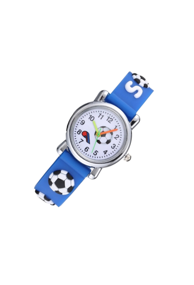 Blau Soccer Fussball Kinderuhr