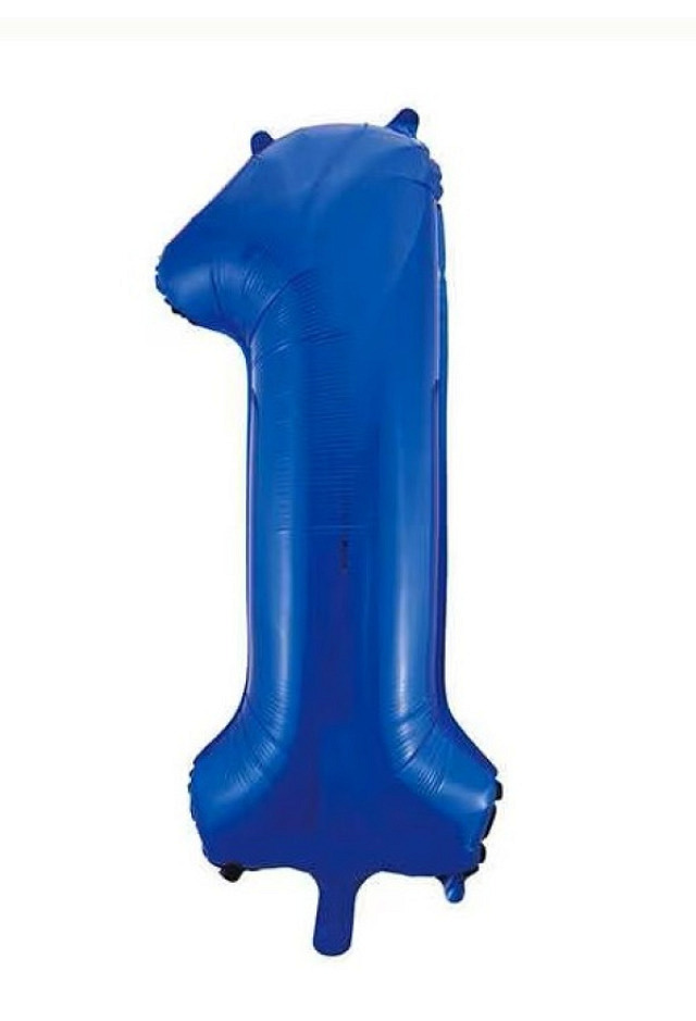 Folienballon Zahl 1 Blau 25x40