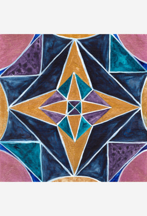 Mandala "Der blaue Kompass"